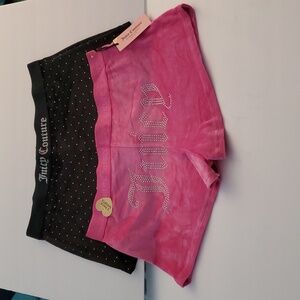 Juicy Couture NWT 2-Pack Velour Sleepwear Shorts, 1 Pink, 1 Black, Size XL